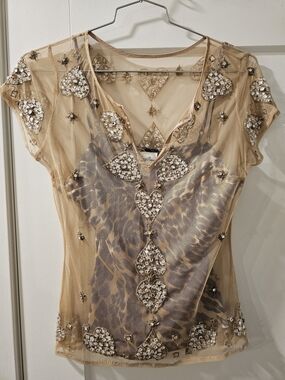 Tracy Reese Sheer Rhinstone Top